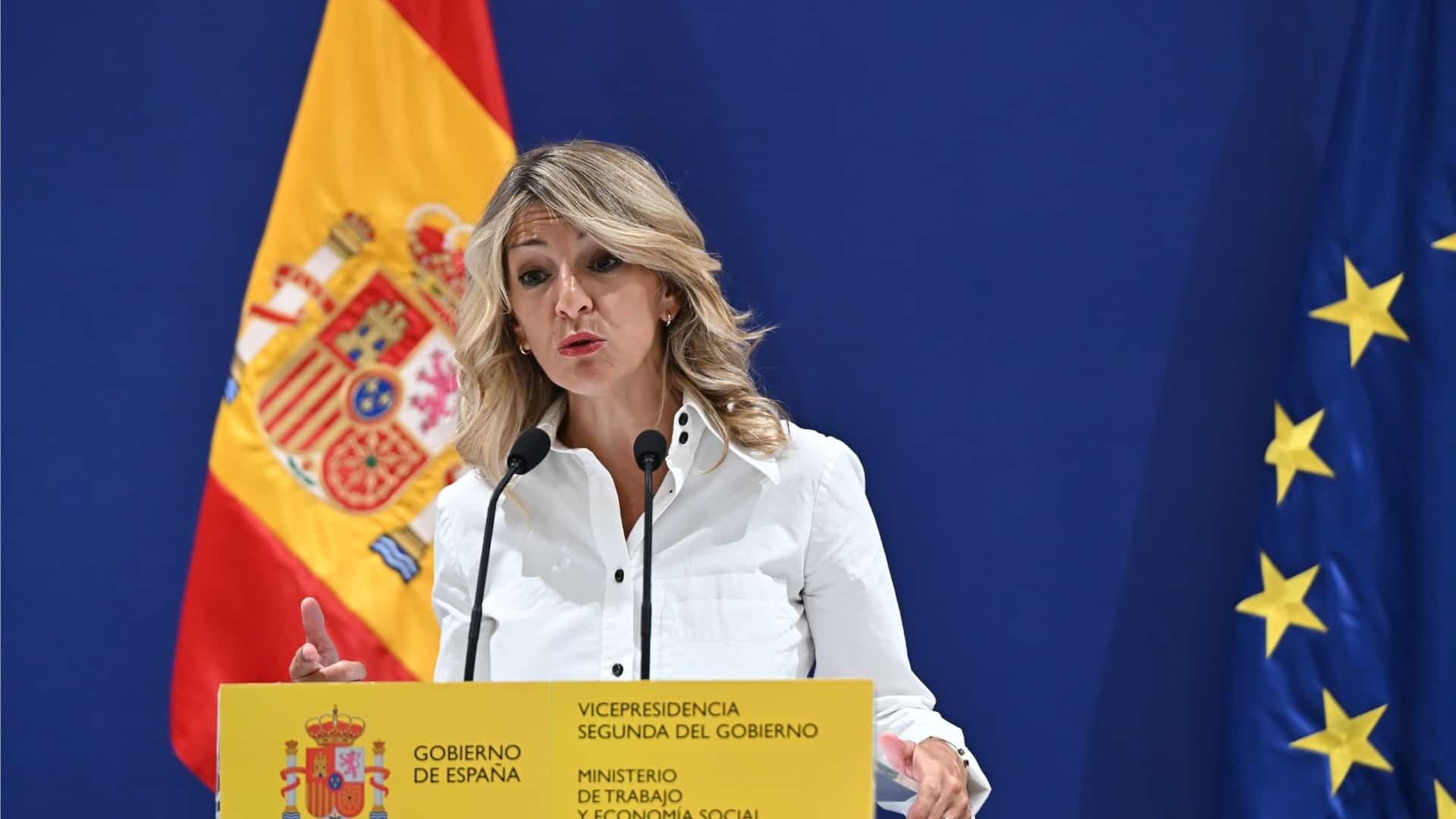 Yolanda Díaz zal de werkdag niet verkorten totdat er een akkoord is bereikt met werkgevers en vakbonden