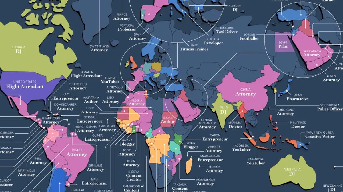 De kaart met de werkdroom in elk land, volgens Google: Spanje geeft de Europese verrassing