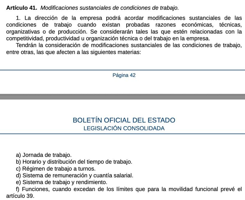 Artikel 41 van het statuut van de werknemers