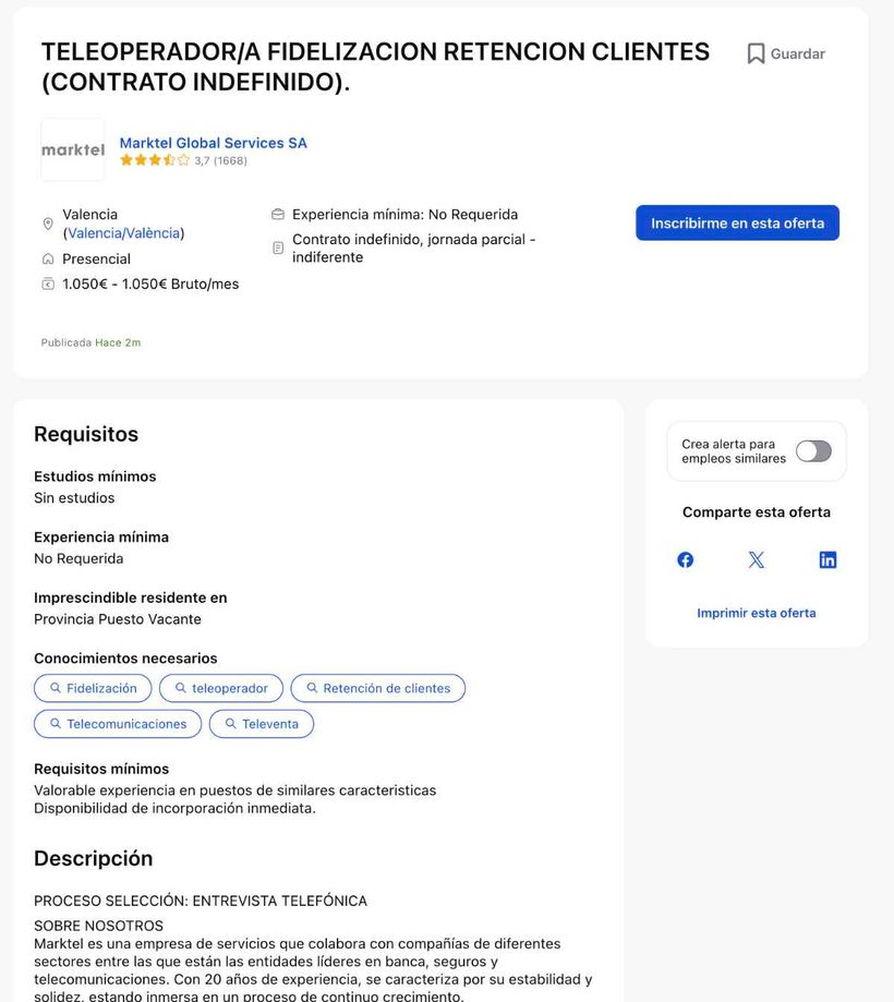Werkgelegenheid vastleggen voor teleoperators in Valencia