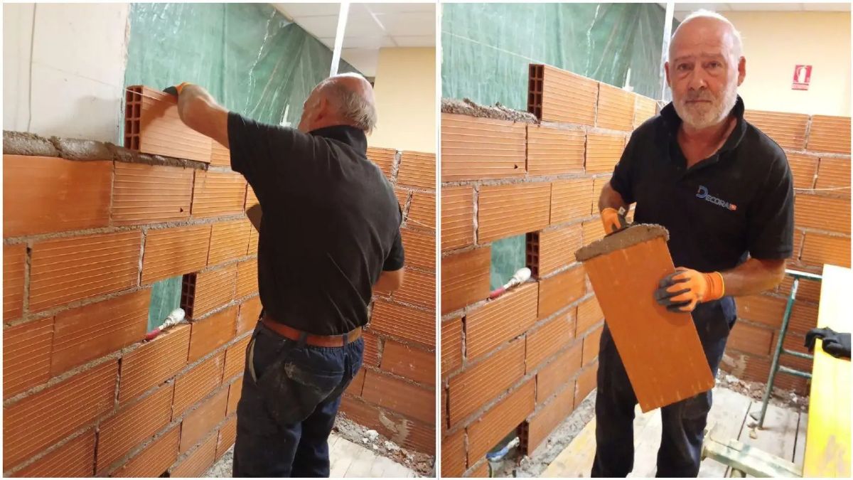José María (63 jaar), metselaar, over het gebrek aan arbeiders op de bouwplaats: "Ik wist niet dat ik Engels moest spreken met stenen"