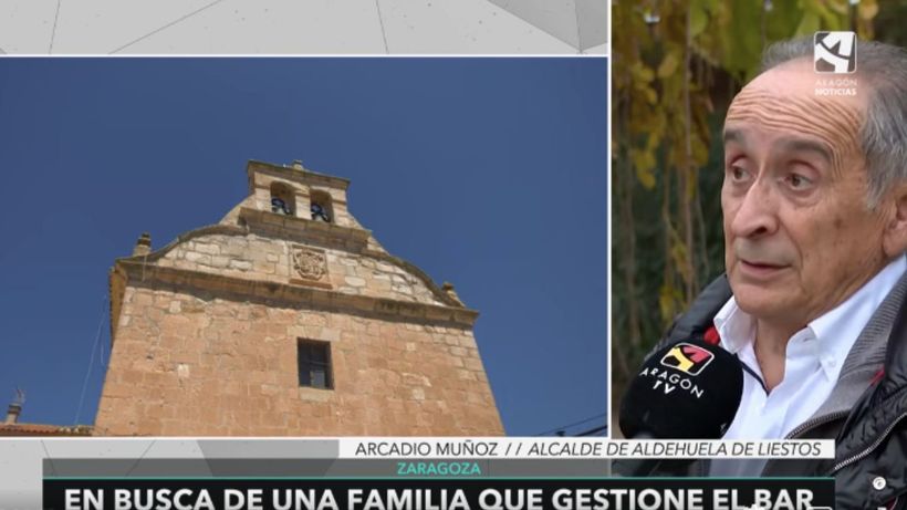 De burgemeester, tijdens het interview met 'Aragón Noticias'.