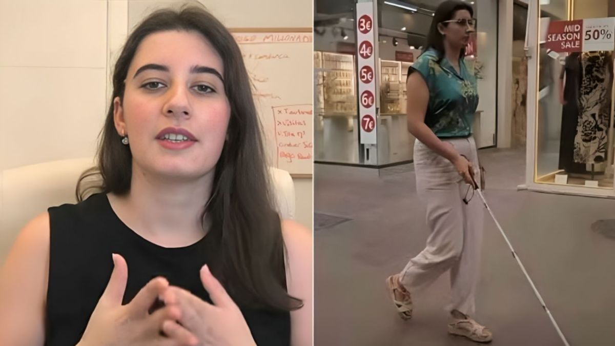 María Fernández (28 jaar), jonge Spaanse vrouw die per vliegtuig van Sevilla naar Barcelona reist om te werken: "Het is niet gemakkelijk"