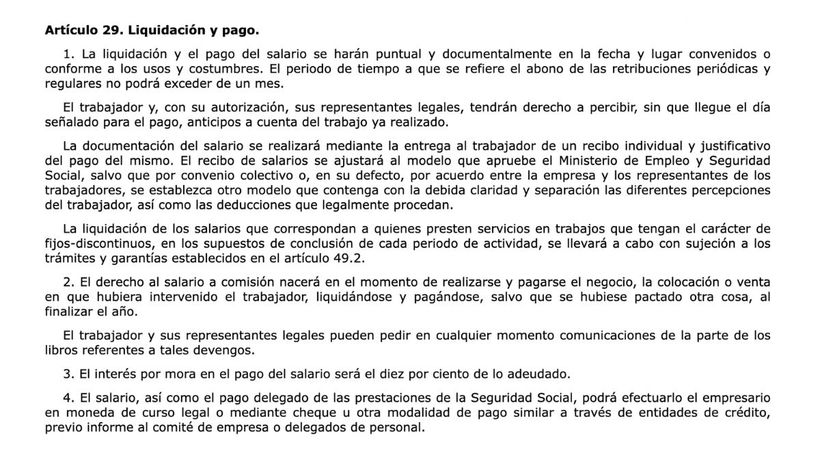 Artikel 29 van het Arbeidersstatuut