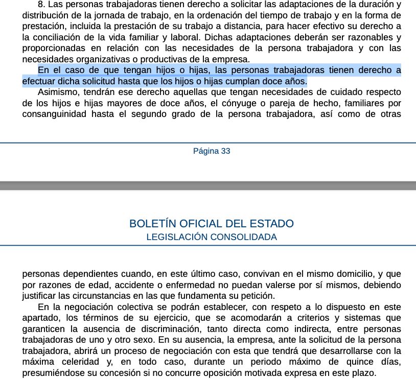 Screenshot van artikel 34.8 van het Arbeidersstatuut - BOE.