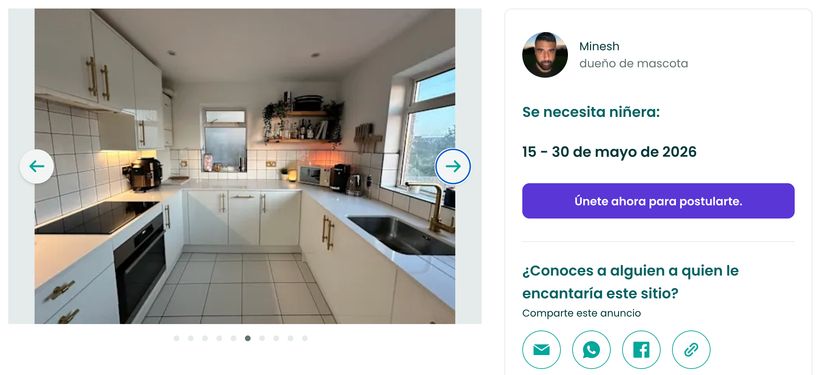 Screenshot van de advertentie - TrustedHousesitters